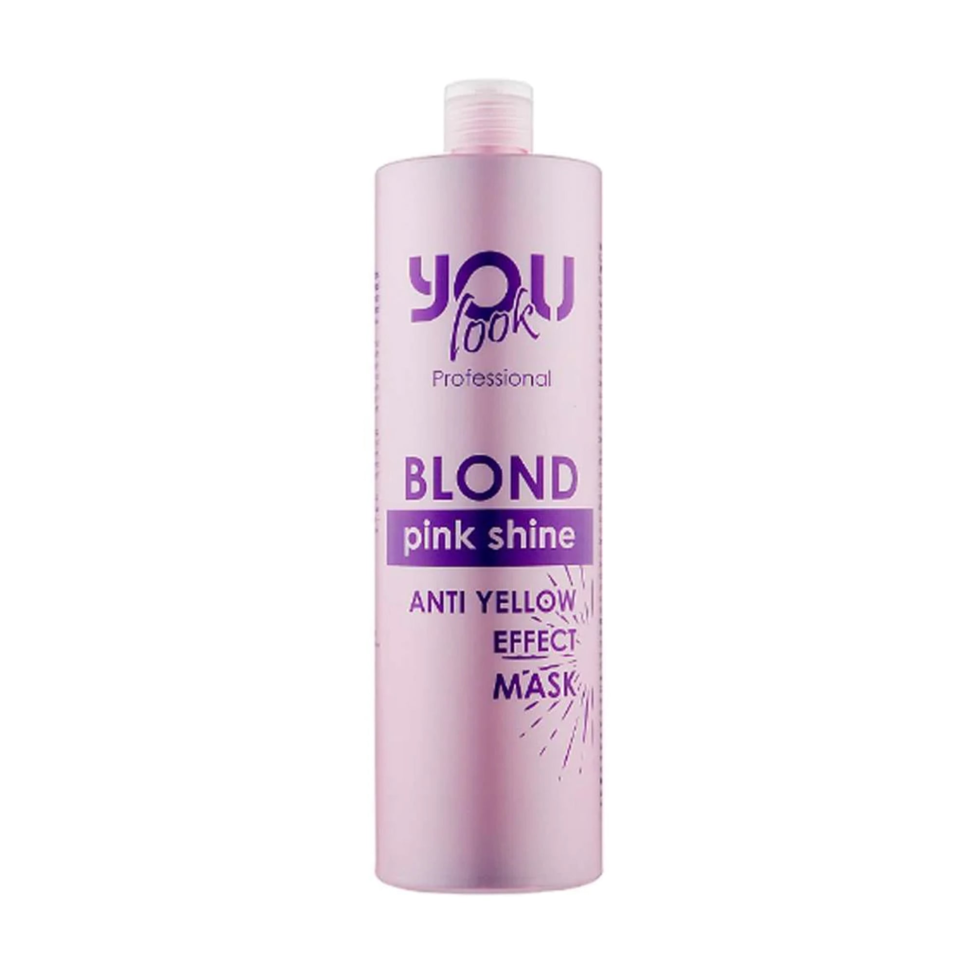Маска You look Professional Blond Pink Shine Anti Yellow Effect Mask для нейтралізації жовто-помаранчевих відтінків, 1 л