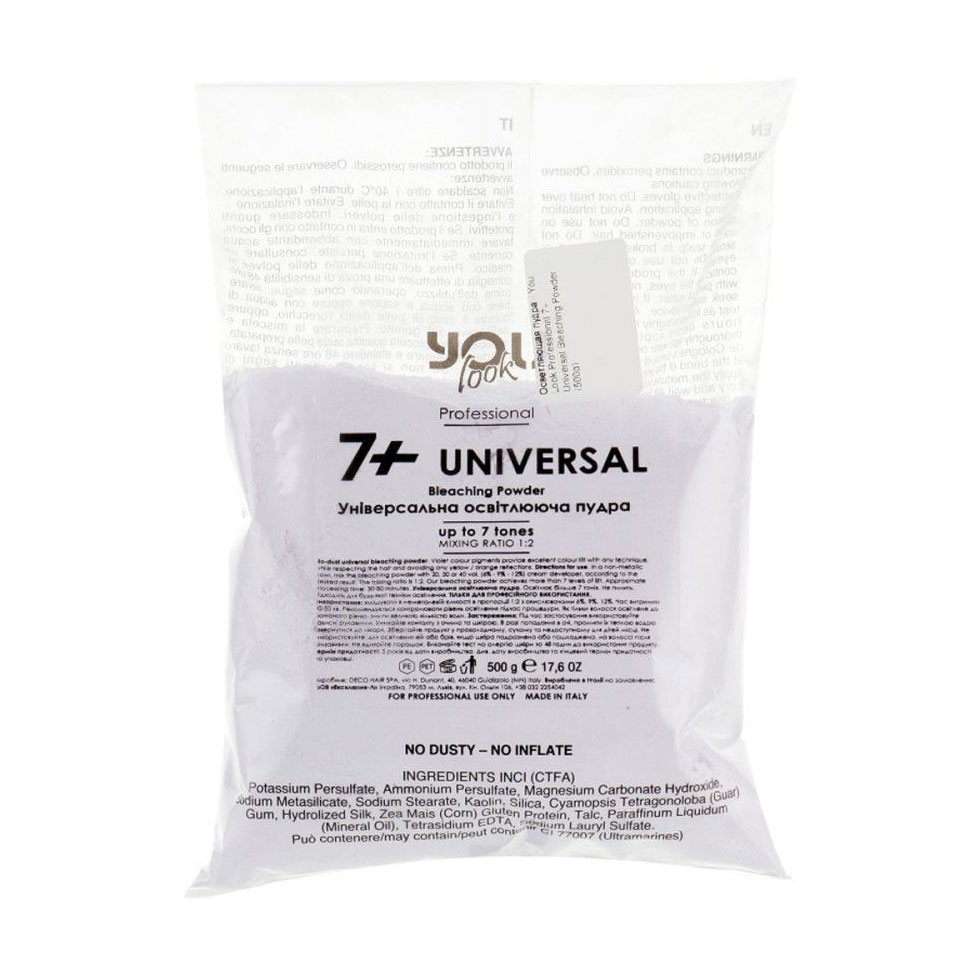 Освітлювальна пудра You Look Professional 7+ Universal, для знебарвлення волосся до 7 тонів, фіолетова, 500 г